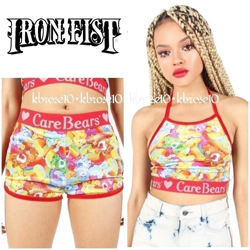 Iron Fist Rainbow Care Bear Halter Tank & Shorts Set NWT Size 2XL - Picture 1 of 14